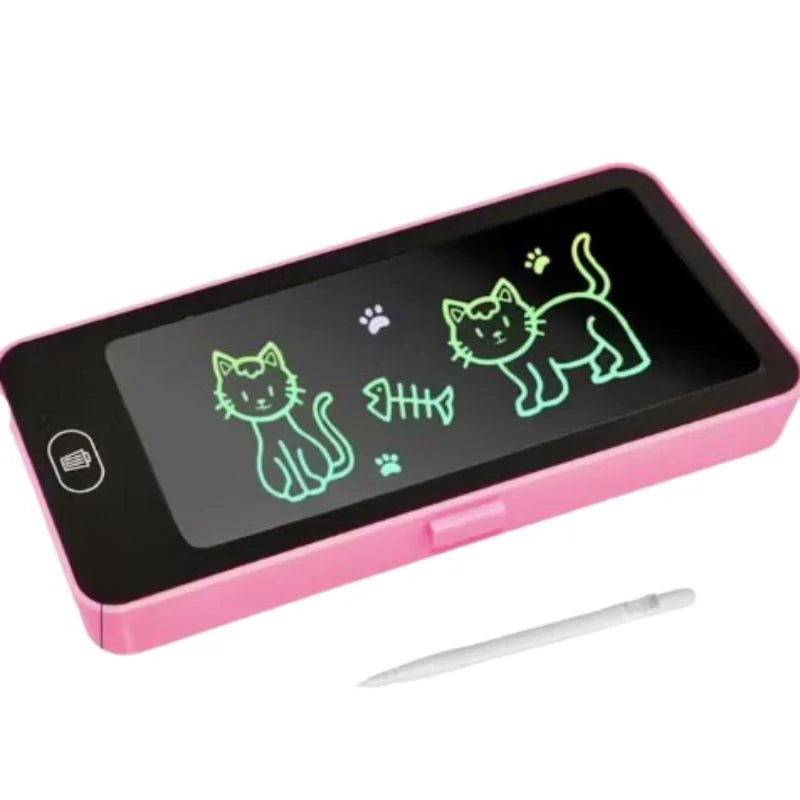 LCD Drawing Pen Case for Kids | Writing Tablet Pencil Box with Screen Lock & One-Key Erase