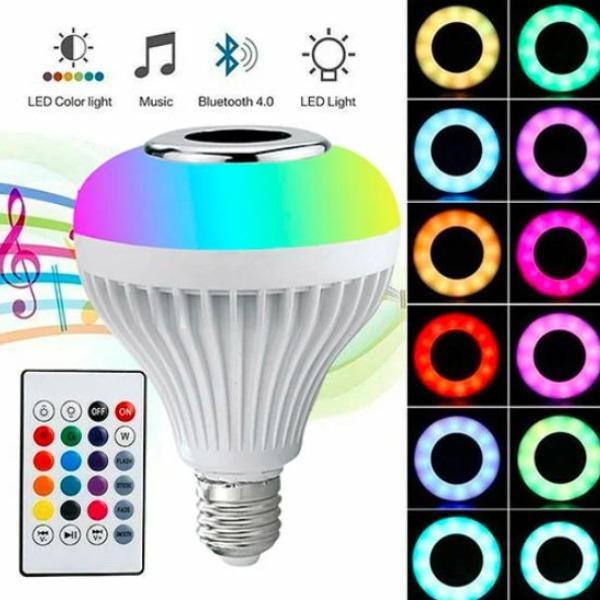 Smart LED RGB White 12W Bluetooth Speaker Bulb with Color Changing Light, Remote & App Control Rs 801